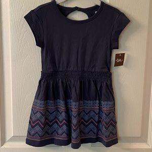 Tea Collection Navy and Pink Kids Dress
